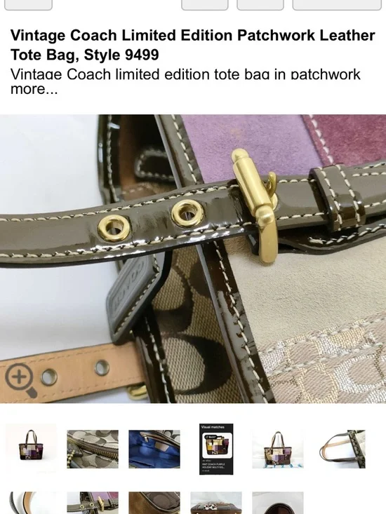 Coach Limited Edition Patchwork Leather Tote Bag Style No. 9499 - Multi-Color - Picture 7 of 10